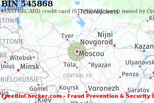 545868 MASTERCARD credit Russian Federation RU BIN Liste 
