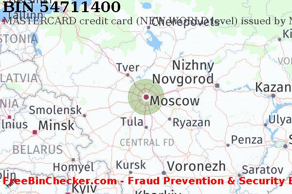 54711400 MASTERCARD credit Russian Federation RU BIN List