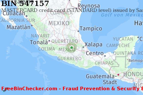 547157 MASTERCARD credit Mexico MX BIN-Liste