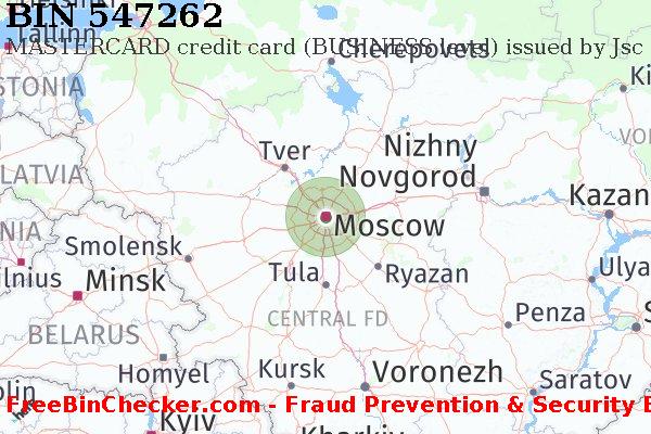 547262 MASTERCARD credit Russian Federation RU बिन सूची