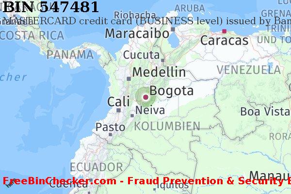 547481 MASTERCARD credit Colombia CO BIN-Liste
