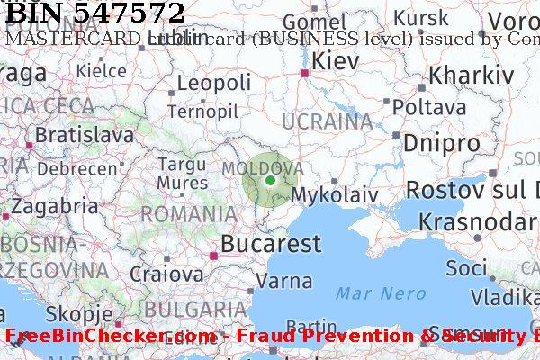 547572 MASTERCARD credit Moldova MD Lista BIN