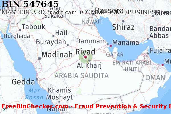 547645 MASTERCARD credit Saudi Arabia SA Lista BIN
