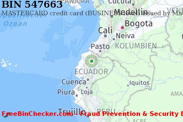 547663 MASTERCARD credit Ecuador EC BIN-Liste
