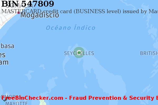 547809 MASTERCARD credit Seychelles SC Lista de BIN