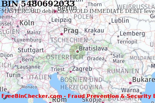 5480692033 MASTERCARD debit Slovakia (Slovak Republic) SK BIN-Liste