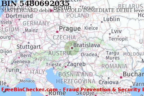 5480692035 MASTERCARD debit Slovakia (Slovak Republic) SK BIN Danh sách