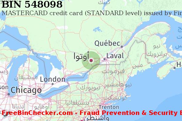 548098 MASTERCARD credit Canada CA قائمة BIN