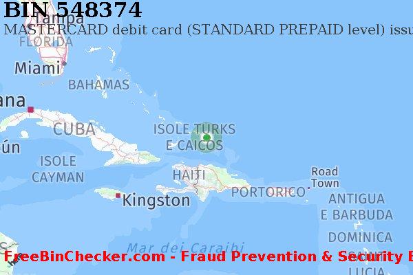 548374 MASTERCARD debit Turks and Caicos Islands TC Lista BIN