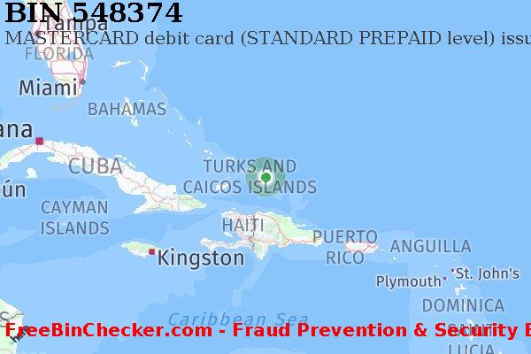 548374 MASTERCARD debit Turks and Caicos Islands TC Lista de BIN