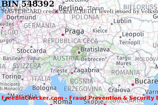548392 MASTERCARD credit Slovakia (Slovak Republic) SK Lista BIN