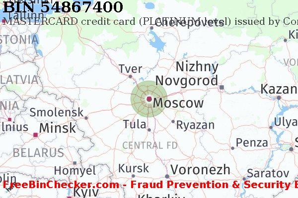 54867400 MASTERCARD credit Russian Federation RU BIN List
