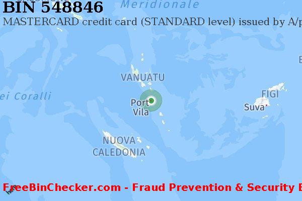 548846 MASTERCARD credit Vanuatu VU Lista BIN