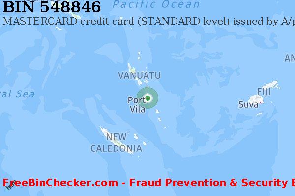 548846 MASTERCARD credit Vanuatu VU BIN Lijst