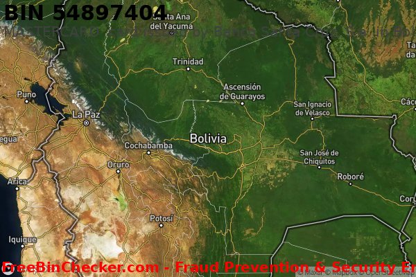 54897404 MASTERCARD  Bolivia BO BIN List