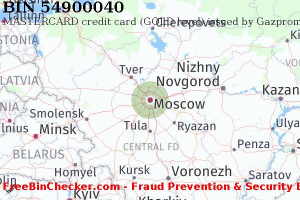 54900040 MASTERCARD credit Russian Federation RU BIN List