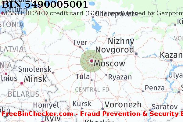 5490005001 MASTERCARD credit Russian Federation RU BIN List