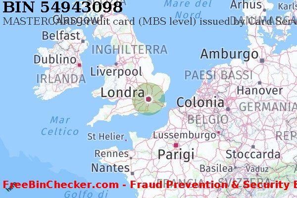 54943098 MASTERCARD credit United Kingdom GB Lista BIN