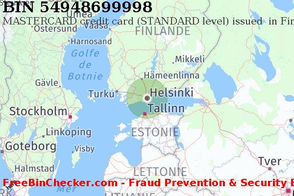 54948699998 MASTERCARD credit Finland FI BIN Liste 