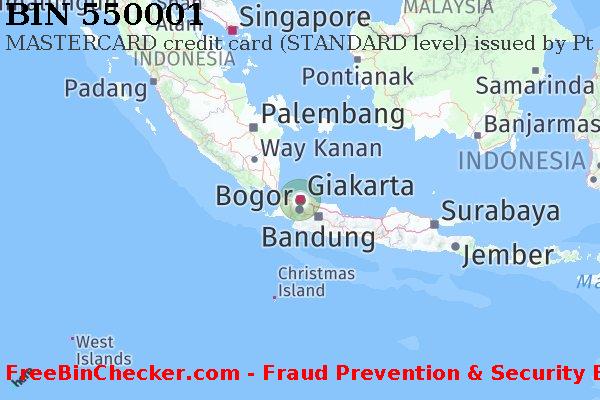550001 MASTERCARD credit Indonesia ID Lista BIN