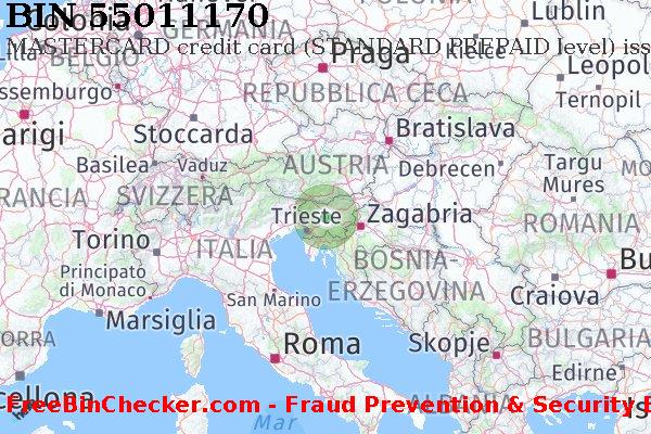 55011170 MASTERCARD credit Slovenia SI Lista BIN