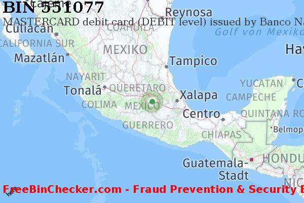551077 MASTERCARD debit Mexico MX BIN-Liste