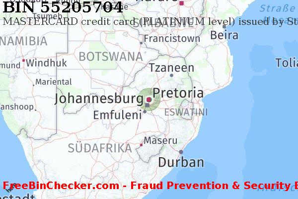55205704 MASTERCARD credit South Africa ZA BIN-Liste