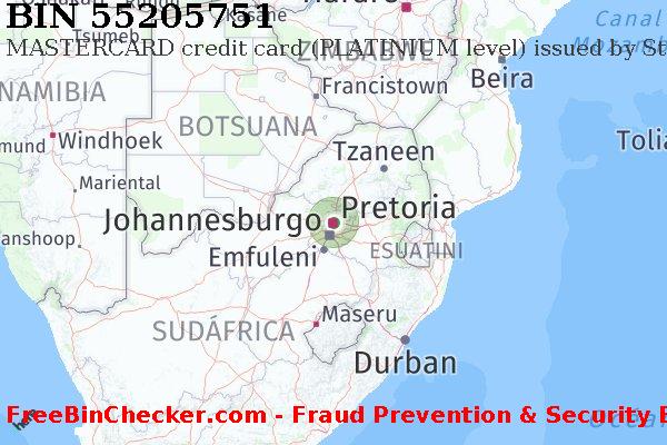 55205751 MASTERCARD credit South Africa ZA Lista de BIN