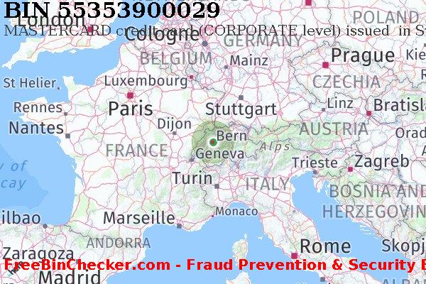 55353900029 MASTERCARD credit Switzerland CH BIN List