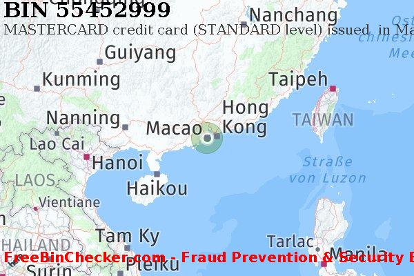 55452999 MASTERCARD credit Macau MO BIN-Liste