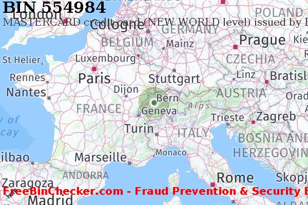 554984 MASTERCARD credit Switzerland CH BIN List