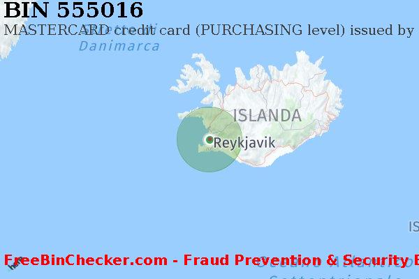 555016 MASTERCARD credit Iceland IS Lista BIN