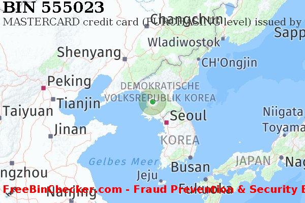 555023 MASTERCARD credit North Korea KP BIN-Liste