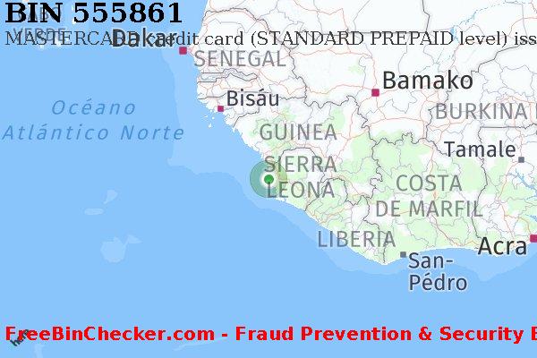 555861 MASTERCARD credit Sierra Leone SL Lista de BIN