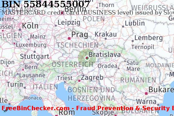 55844555007 MASTERCARD credit Slovakia (Slovak Republic) SK BIN-Liste