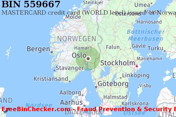 559667 MASTERCARD credit Norway NO BIN-Liste