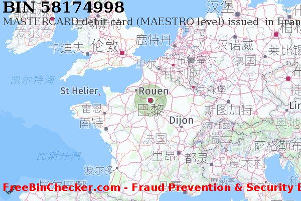 58174998 MASTERCARD debit France FR BIN列表