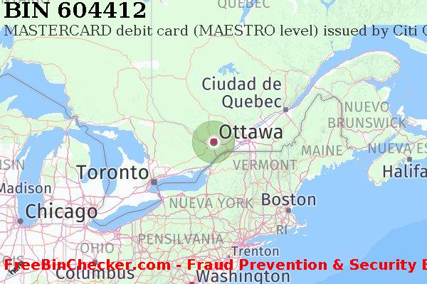 604412 MASTERCARD debit Canada CA Lista de BIN