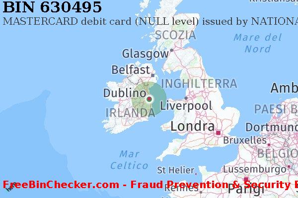 630495 MASTERCARD debit Ireland IE Lista BIN