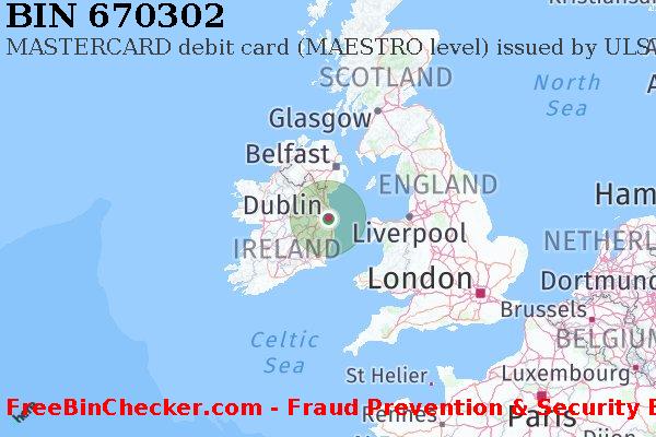670302 MASTERCARD debit Ireland IE Lista de BIN
