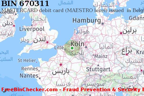 670311 MASTERCARD debit Belgium BE قائمة BIN