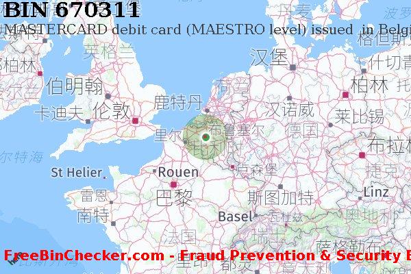 670311 MASTERCARD debit Belgium BE BIN列表
