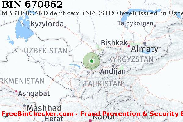 670862 MASTERCARD debit Uzbekistan UZ BIN Dhaftar