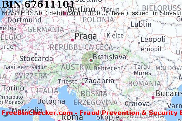 67611101 MASTERCARD debit Slovakia (Slovak Republic) SK Lista BIN