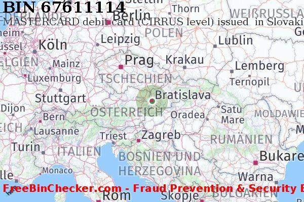 67611114 MASTERCARD debit Slovakia (Slovak Republic) SK BIN-Liste