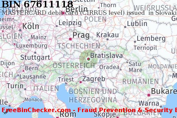 67611118 MASTERCARD debit Slovakia (Slovak Republic) SK BIN-Liste