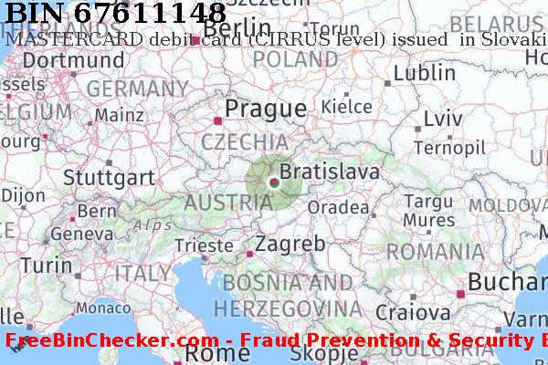 67611148 MASTERCARD debit Slovakia (Slovak Republic) SK বিন তালিকা