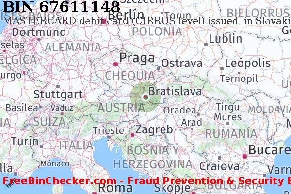 67611148 MASTERCARD debit Slovakia (Slovak Republic) SK Lista de BIN