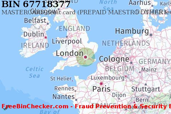 67718377 MASTERCARD debit United Kingdom GB BIN Danh sách