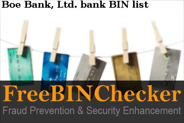 Boe Bank, Ltd. BIN List